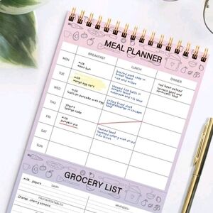 Spiral Meal Planner with Grocery List